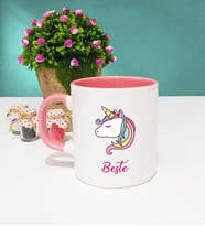 Unicorn Tasarımlı Kişiye Özel Unicorn Kupa Bardak Pembe
