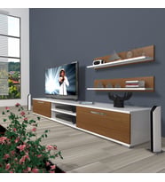 Decoraktiv Eko 4 Slm Dvd Tv Ünitesi Tv Sehpası (Beyaz - Ceviz)