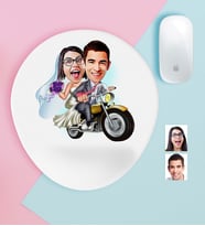 BK Gift Kişiye Özel Evleniyoruz Karikatürlü Bilek Destekli Mouse Pad-8 (Beyaz)