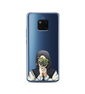 Kapalı Çiçekli Kız Tasarımlı Süper Şeffaf Silikon Telefon Kılıfı Huawei Mate 20 