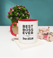 Patrona Best Boss Ever Tasarımlı Patron Kupa Bardak Kırmızı