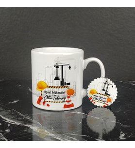 İnşaat Mühendisi Kupa Bardak ve Anahtarlık Set 003