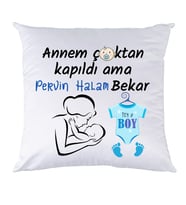 Biresimden Yenidoğan Hediyesi Halam Bekar Erkek Bebek İsimli Yastık