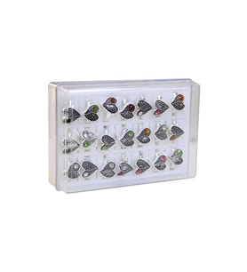 Kalp Taşlı Yüzük 42'li-6125 (Çok Renkli)