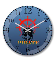 Pirata 3 Duvar Saati Bombeli Gercek Cam