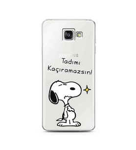 Snoopy Tasarımlı Süper Şeffaf Silikon Telefon Kılıfı Samsung A3 (2016)