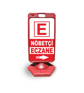 Nöbetçi  Eczane  Reklam ve Yönlendirme Uyari Dubasi A Tabela Kırmızı