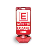 Nöbetçi  Eczane  Reklam ve Yönlendirme Uyari Dubasi A Tabela Kırmızı
