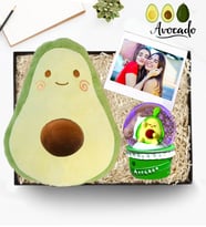 Kişiye Özel Fotoğraflı Avokado Yastık & Avakado Işıklı Kar Küresi Kutulu Hediye