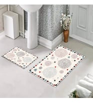 Banyo Halısı Ikili Klozet Takımı Kaymaz Tabanlı (60 xm x 100 cm + 40 cm x 60 cm) 