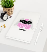 BK Gift Kişiye Özel Melek Anne Beyaz Defter Kalem Seti