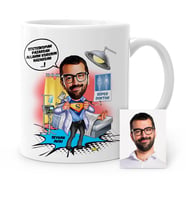 BK Gift Kişiye Özel Mesleki Erkek Doktor Karikatür Beyaz Kupa Bardak  2