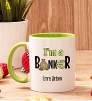 Bankacıya Hediye İçi Ve Kulpu Renkli Kupa Bardak