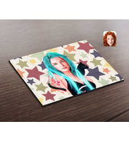 BK Gift Kişiye Özel Kedili Kız Karikatürlü Ahşap Puzzle-1