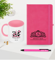 BK Gift Kişiye Özel Öğretmenler Günü Temalı Pembe Defter Kalem Kupa Seti - 1