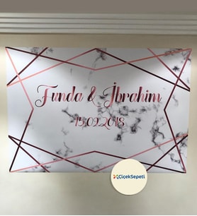 100x70cm Söz, Nişan, Kına Gecesi, Düğün İçin Kişiye Özel Branda Afiş Arka Fon