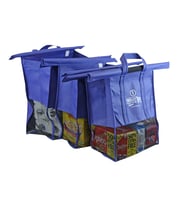 Trolley Bags Alışveriş Çantası-fileli 3'lü Set (Mavi)