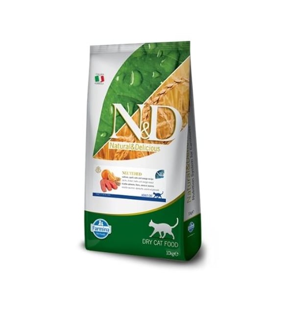 N&D Somonlu Düşük Tahıllı Kısırlaştırılmış Açık Kedi Maması (1 Kg)