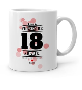 BK Gift Kişiye Özel Bugün Günlerden Beyaz Kupa Bardak  4