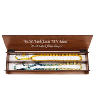 Kişiye Özel Kutusunda Efsane İkili Sıkma Kehribar Tesbih Seti (Çok Renkli)