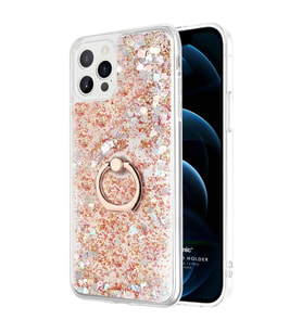 Microsonic Apple iPhone 12 Pro Max Kılıf Glitter Liquid Holder Gold