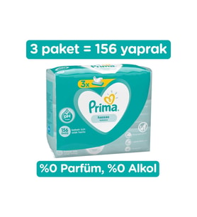 Prima Islak Havlu Mendil Hassas Ciltler İçin Kokusuz (3 Lü Pk) 156 Yaprak