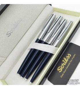 Scrikss 78 4'lü Set Lacivert  Dolma Kalem + Roller Kalem + Tükenmez Kalem + Versatil Kalem Seti  Scrikss 53C  İsme Özel Kalem  Hediye Kalem