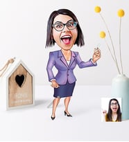 BK Gift Kişiye Özel Bayan Öğretmen Karikatür Ahşap Biblo  1
