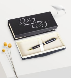 BK Gift Kişiye Özel Vip 656-T Siyah-Gold Metal Tükenmez Kalem