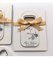 Şişe Açacak Magnet Ahşap Altlıklı *Nişan - Kına - Nikah - Düğün* Hediyelikleri 30 Adet