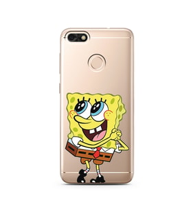 Süngerbob Tasarımlı Süper Şeffaf Silikon Telefon Kılıfı Huawei P9 Lite (2017) Mi