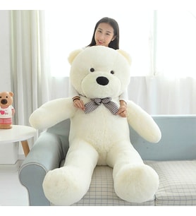 140cm Beyaz Büyük Peluş Ayı (Orjinal Peluş Yüzey )