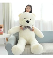 140cm Beyaz Büyük Peluş Ayı (Orjinal Peluş Yüzey )
