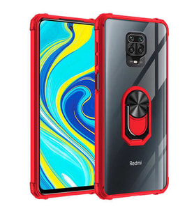 Xiaomi Redmi Note 9S Kılıf Mola Kenar ve Yüzük Kısımları Renkli (Kırmızı)
