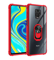 Xiaomi Redmi Note 9S Kılıf Mola Kenar ve Yüzük Kısımları Renkli (Kırmızı)