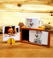 Kişiye Özel Fotoğraflı I Love Coffee Obur Kedi Kutulu Kupa Arkadaşa Hediyeler