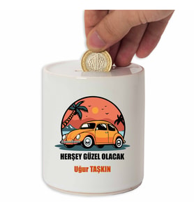 İsme Özel Seramik Kumbara - Herşey Güzel Olacak
