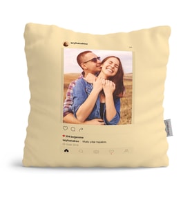 BK Gift Kişiye Özel İnstagram Mat Sarı Yastık