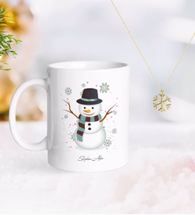 BK Gift Kişiye Özel Kardan Adam Kupa ve Kar Tanesi Kolye-1 (Model 1)