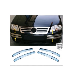 VW Caddy Krom Tampon Kaşı 4 parça 2004-2010 ve arası Paslanmaz Çelik