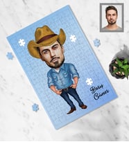 Kişiye Özel Erkek Karikatürlü A4 99 Parça Puzzle Model-5