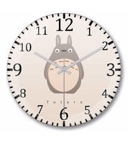Totoro   Duvar  Saati  Bombeli  Gercek Cam