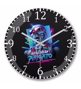 Terminator Domo Arigato Mr  Duvar Saati Bombeli Gercek Cam