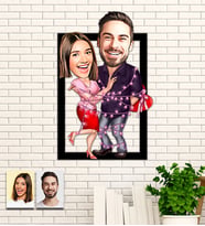 Kişiye Özel Sevgililer Karikatür Ahşap Tablo