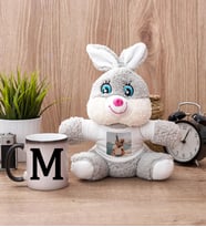 Baş Harfli Sihirli Kupa Bardak ve Peluş Tavşan
