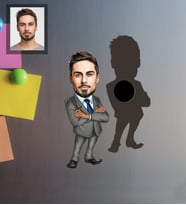 Kişiye Özel Öğretmen Karikatürlü Ahşap Magnet Bay-6