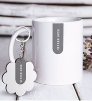 BK Gift Kişiye Özel İsimli Beyaz Kupa ve Anahtarlık Hediye Seti-46 (Model 1)