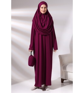 Tek Parça Namaz Elbisesi - Fuşya - 5015