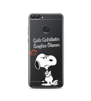 Snoopy Tasarımlı Süper Şeffaf Silikon Telefon Kılıfı Huawei PSmart (2018)