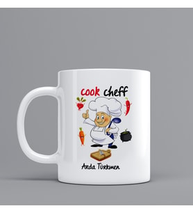 Aşçılar İçin Hediye Kupa Bardak "Cook Cheff"  Kişiye Özel Hediye Z43